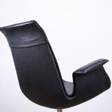 Danish armchair in Leather and Chrome Steel, model FK 6725 or "Tulip chair" by Preben Fabricius.