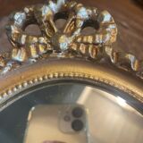 Old frame wall mirror oval gilded wood