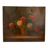 Oil on canvas pompoms