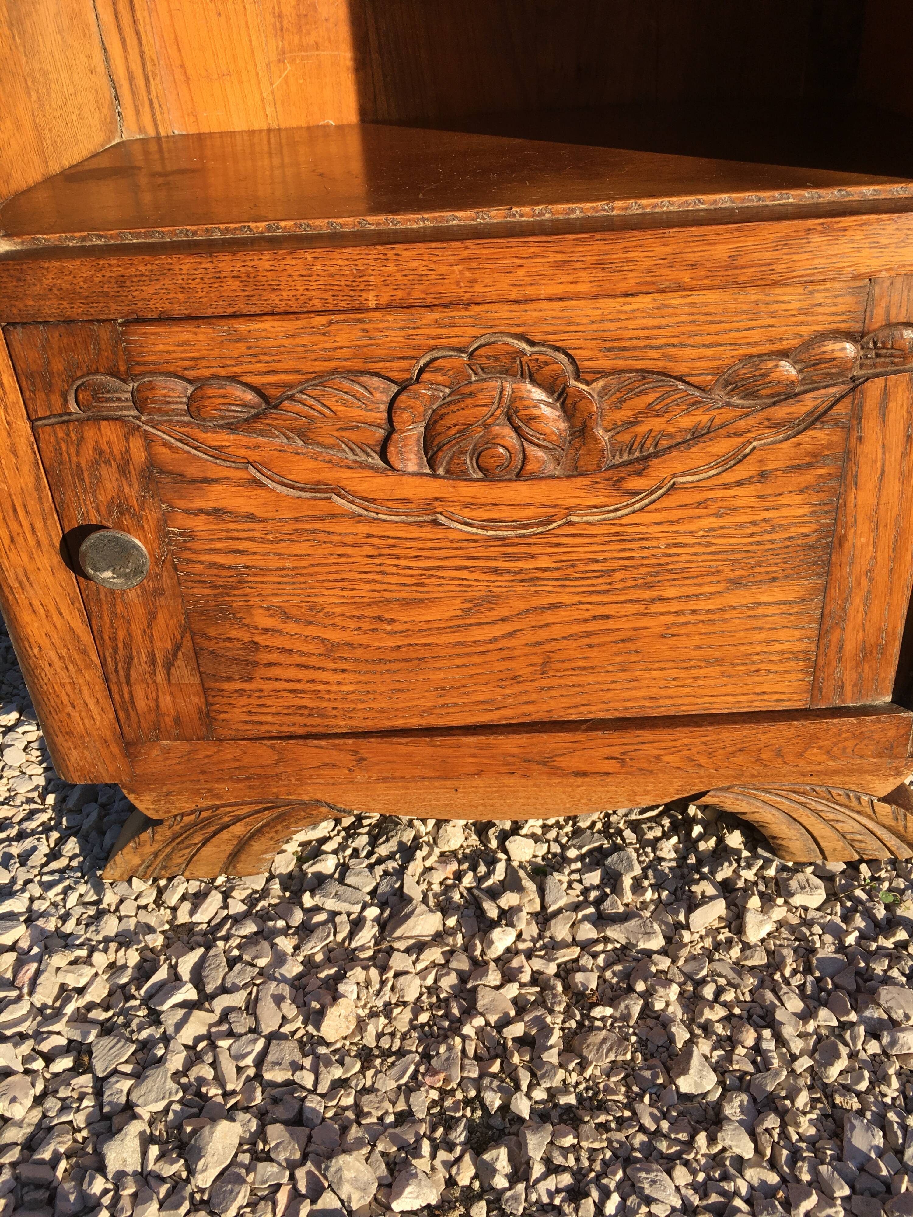 Art Deco oak bedside