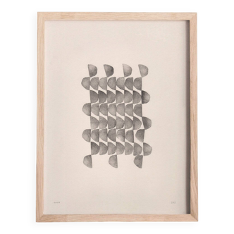 Peinture sur papier - tableau abstrait - B113 - signé Eawy