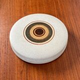 Vintage stoneware bowl with lid by Tove Rappold for Knabstrup, Denmark, 1970s.