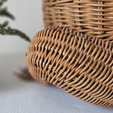 Vintage rattan frog magazine rack