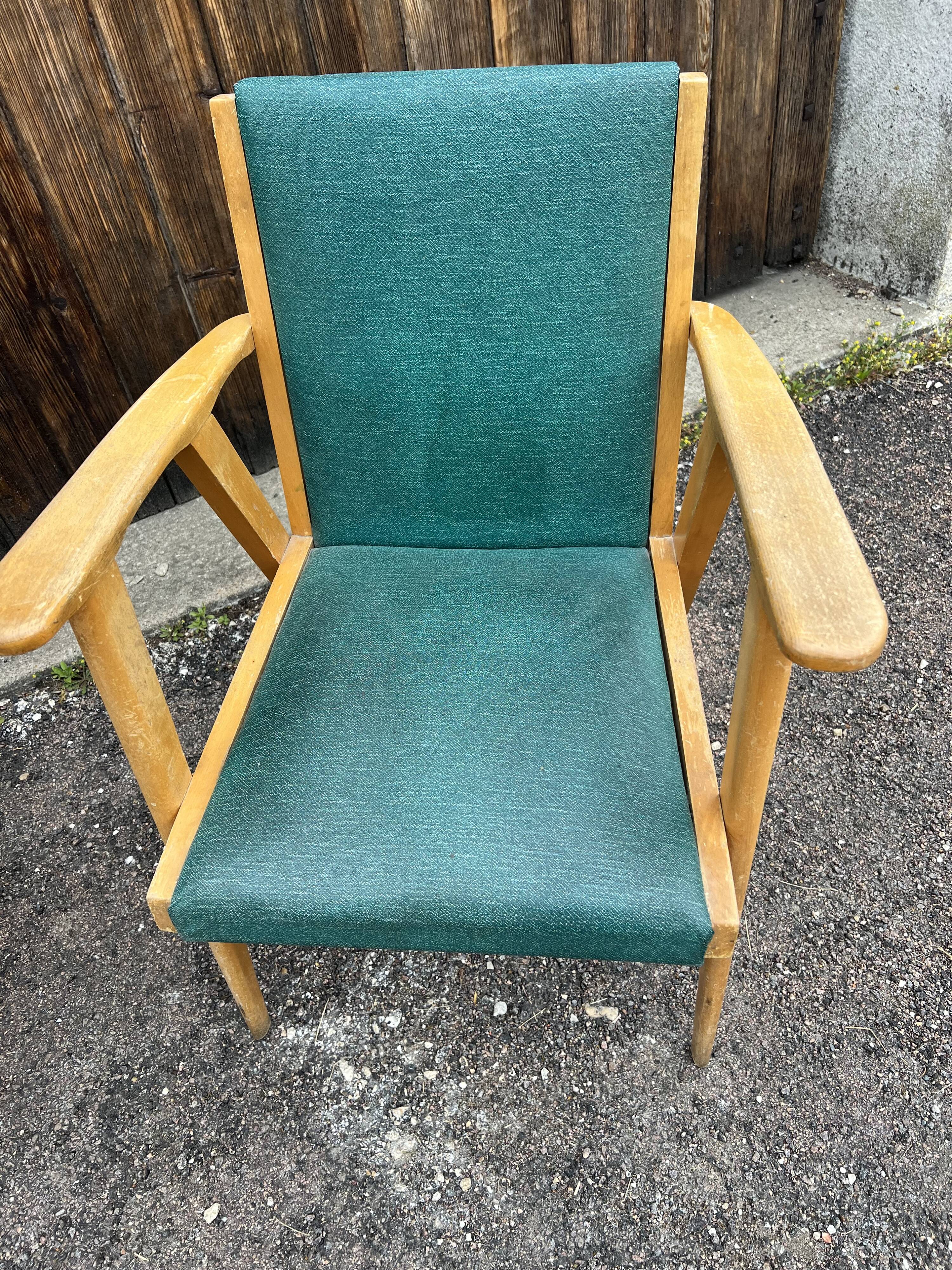 Set of 3 vintage 50s armchairs – Scandinavian design