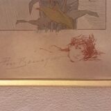 Paul Balluriau, "Twilight", signed lithograph, late 19th century.