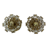 Set of 2 Palwa crystal wall lamps , 1970’s Germany