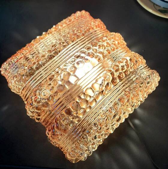 1970s iridescent glass bubble ceiling light