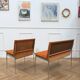 Vintage orange benches from the 70s