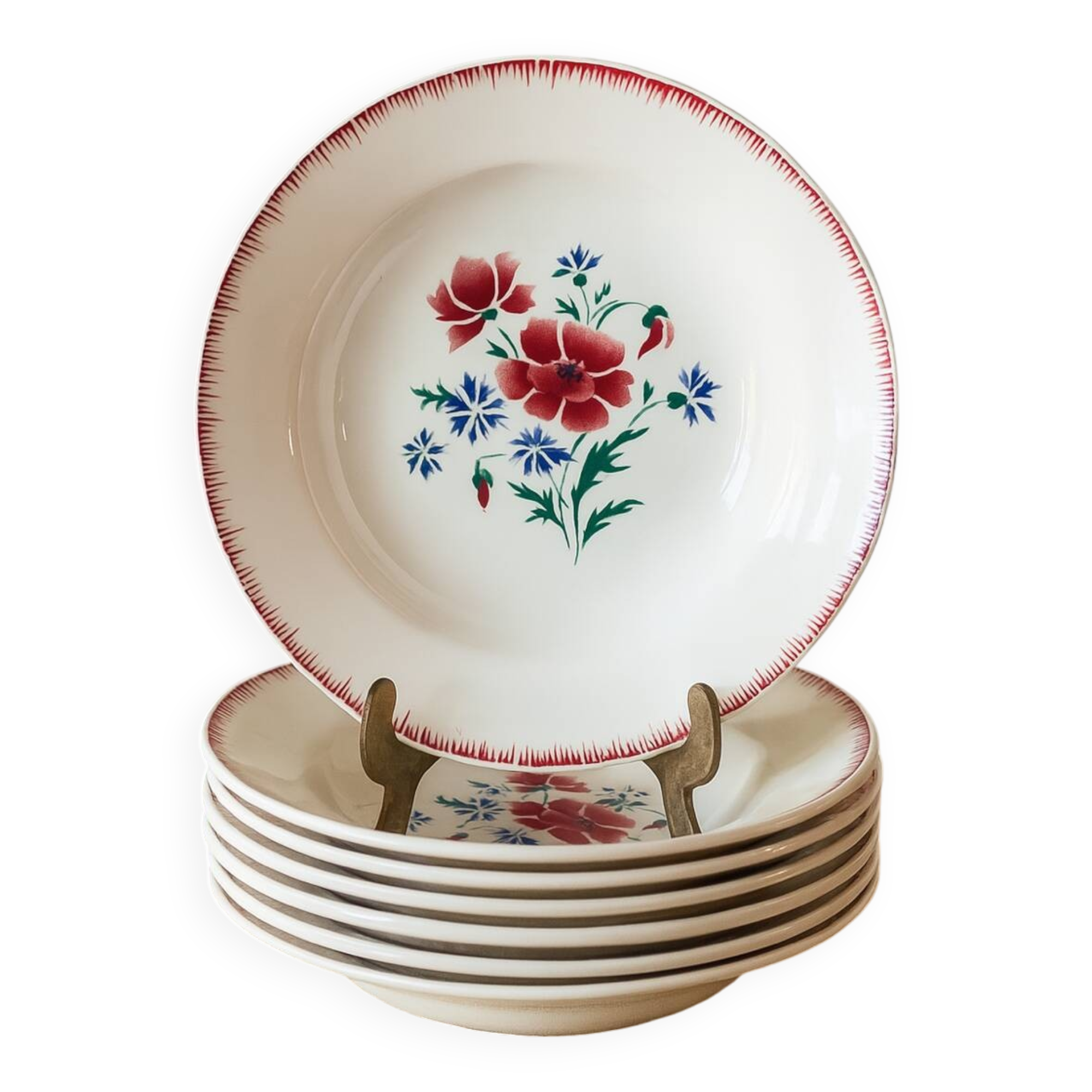 Antique Sarreguemines Prairial plates from the 1930s