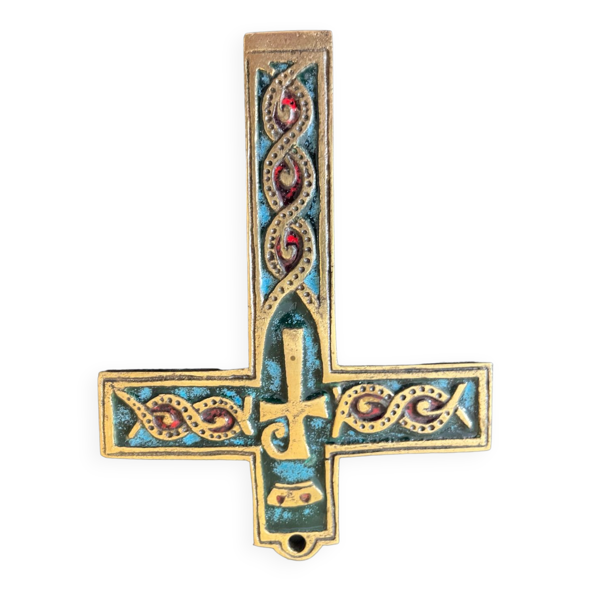 Piechaud enamelled bronze cross