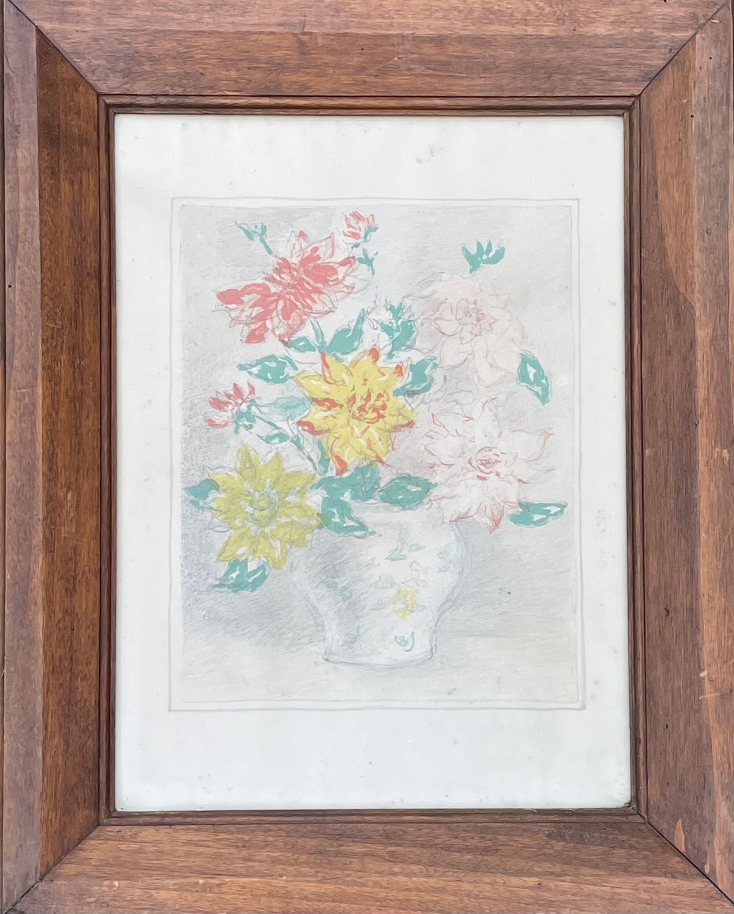 Painting watercolor still life with flowers Matisse, Dufy early twentieth century