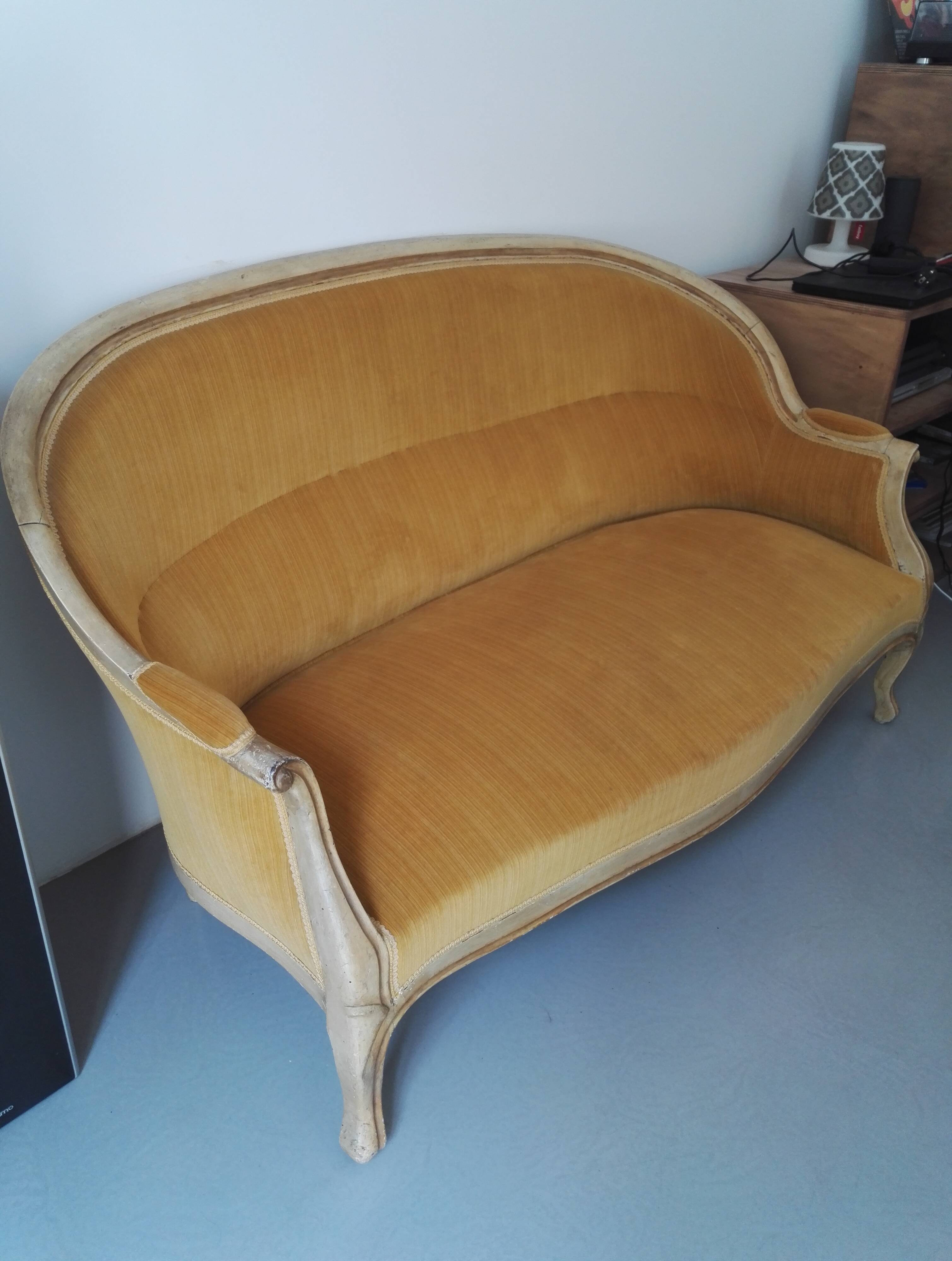 Sofa basket Louis Philippe mustard
