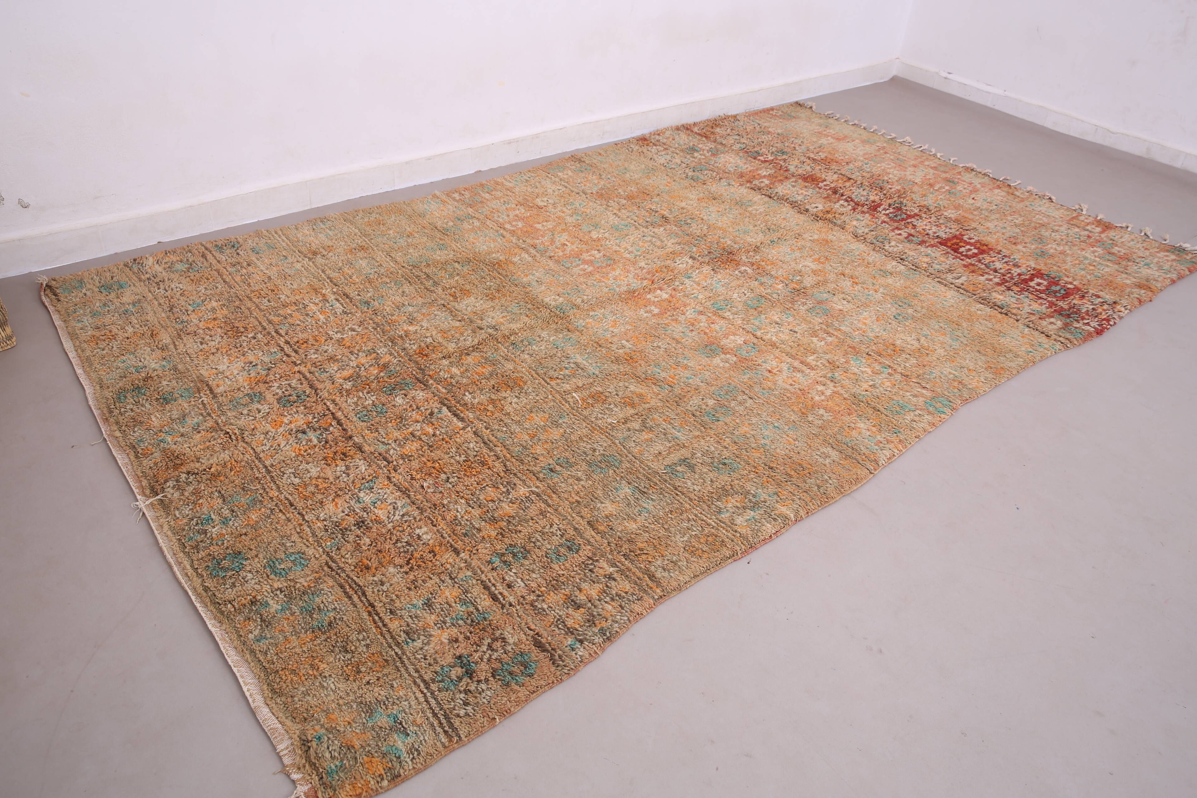 Peach Vintage Moroccan Rug 190 x 352 cm - Berber Wool Rug - Handmade Rug