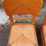 Pair of straw chairs from the 1950s