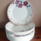 Set of 12 earthenware plates Salins, Nelly red