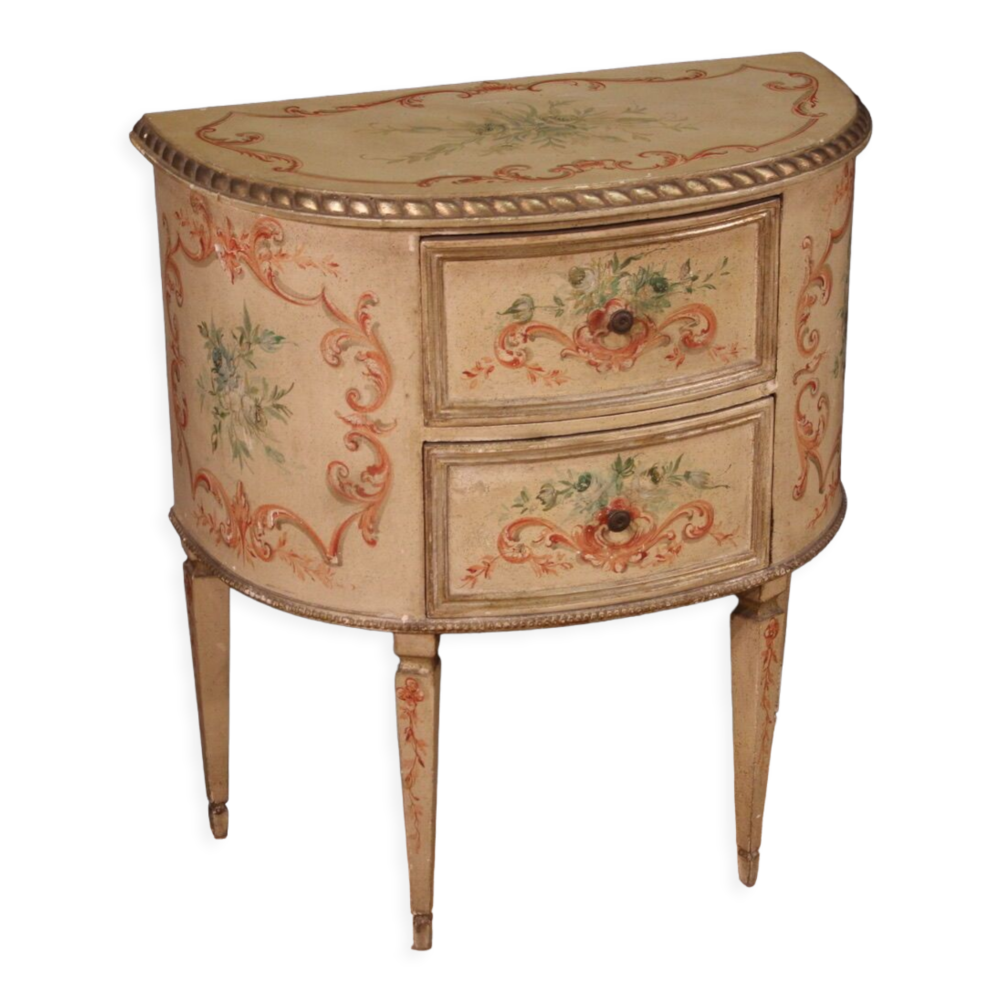 Half-moon commode in painted wood from the 60s