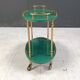 Italian Lacquered Goatskin Swan Bar Cart and wine bottle stand by Aldo Tura