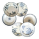 Mismatched antique ironstone dinner plates