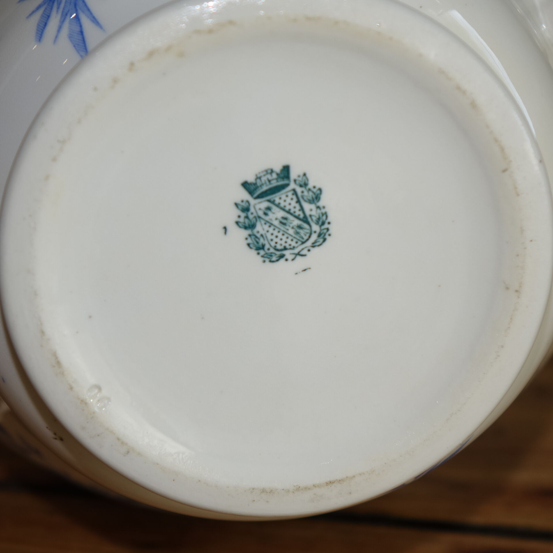 Teapot Sarreguemines model thorns - blue