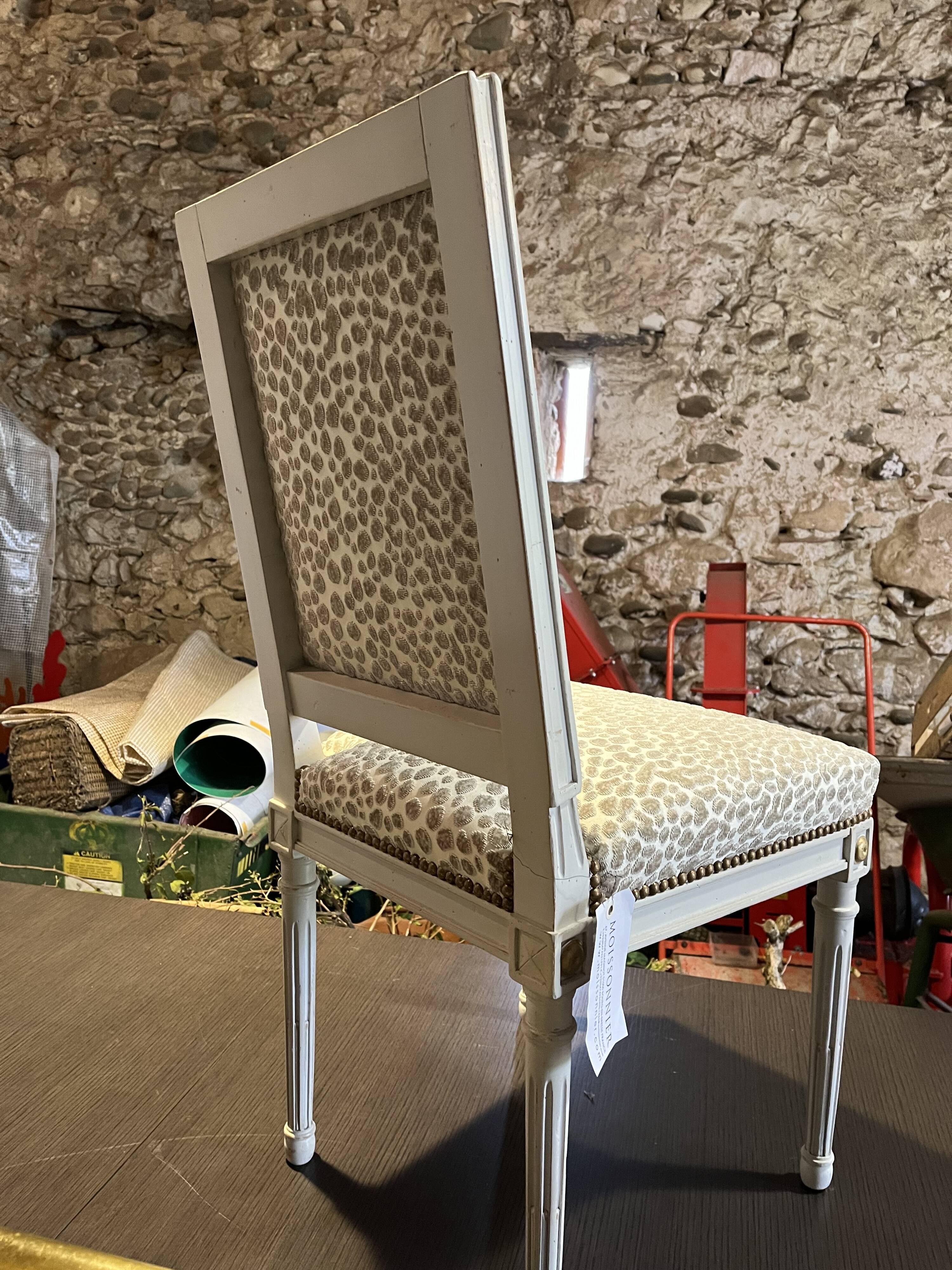 Pair of Louis XVI Jacob chairs. New. Production Harvester