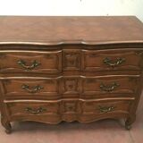 Three walnut drawers chest