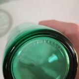 Set of 16 green glass
