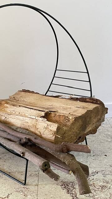 Magazine rack vintage log holder