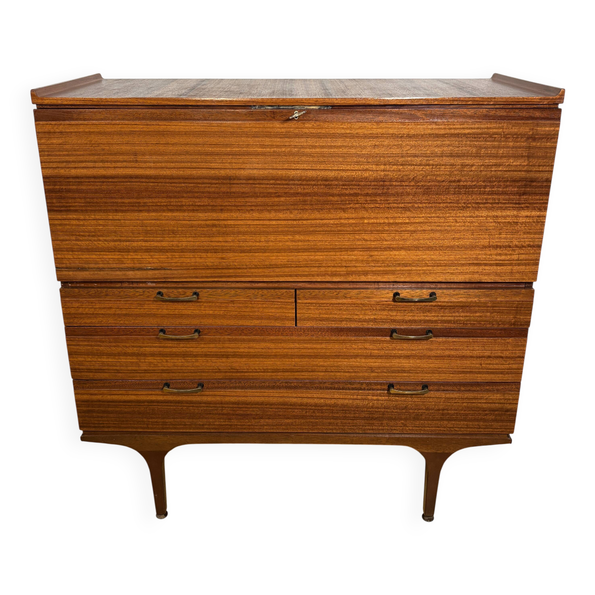 Mid-Century Retro Vintage Teak Bureau / Desk by Meredew 1960  Large Writing