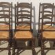 6 wooden and straw chairs, Louis XIII style