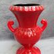 Very pretty red ceramic vase with black highlights with two handles