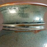Vase vintage en céramique émaillée, tournée à la main, signature à identifier