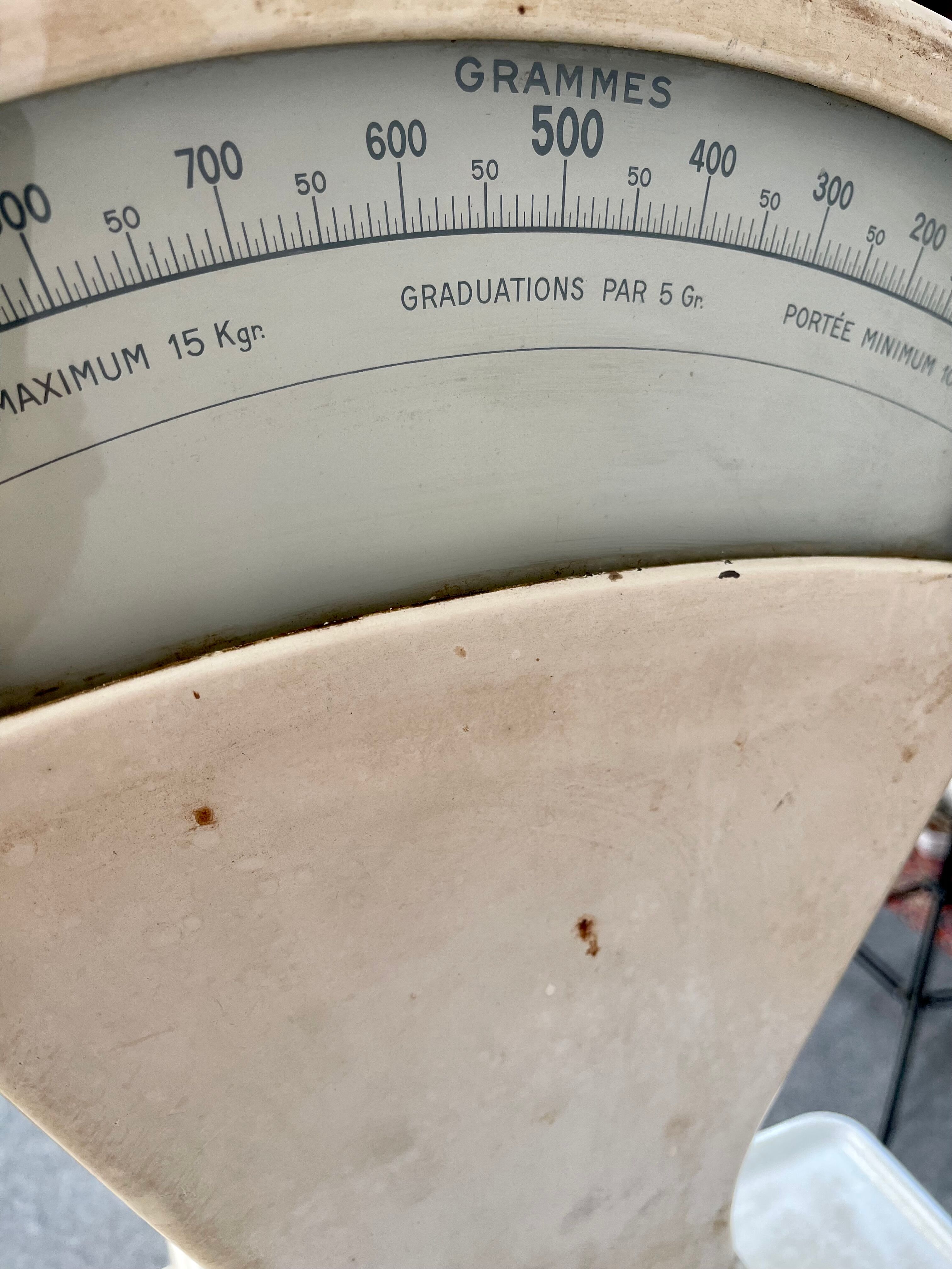 Antique double-sided scale grocery counter