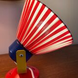 Wood and fabric lamp and wall light set