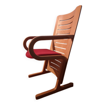 Danish design wooden armchair signed