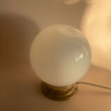 White opaline globe table lamp