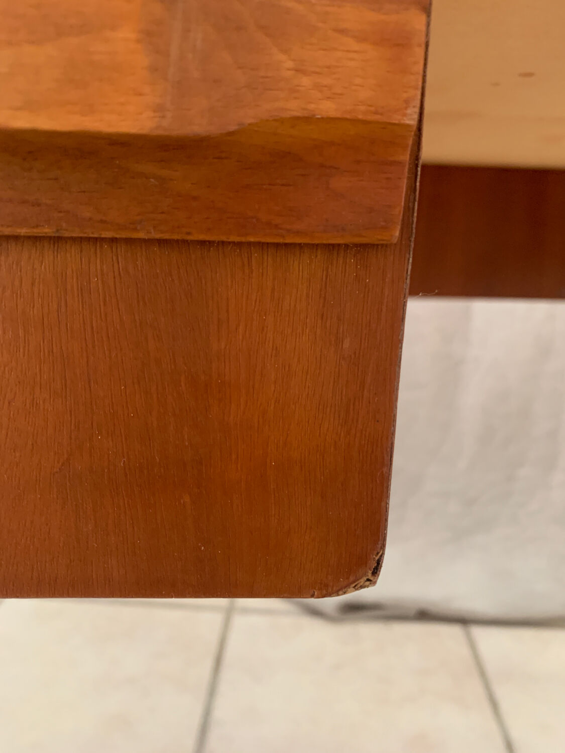 Scandinavian wooden desk sled feet