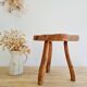 Brutalist tripod stool - solid wood - elm