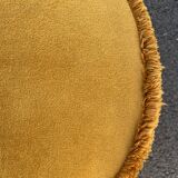 Golden yellow velvet pouf