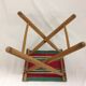 Old wooden folding and canvas  stool
