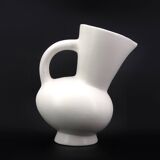 White ceramic pitcher by André Baud, Vallauris 1960s