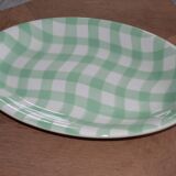 Plat ovale salins modèle croisette vert