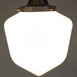 Suspension XL Art déco en opaline blanche, France vers 1920