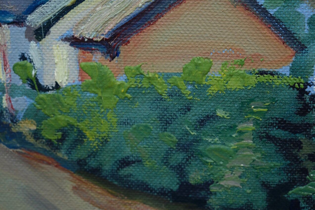 Swedish modern painting, 1946, oil on panel, framed, Hjamar Larsson