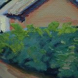 Swedish modern painting, 1946, oil on panel, framed, Hjamar Larsson