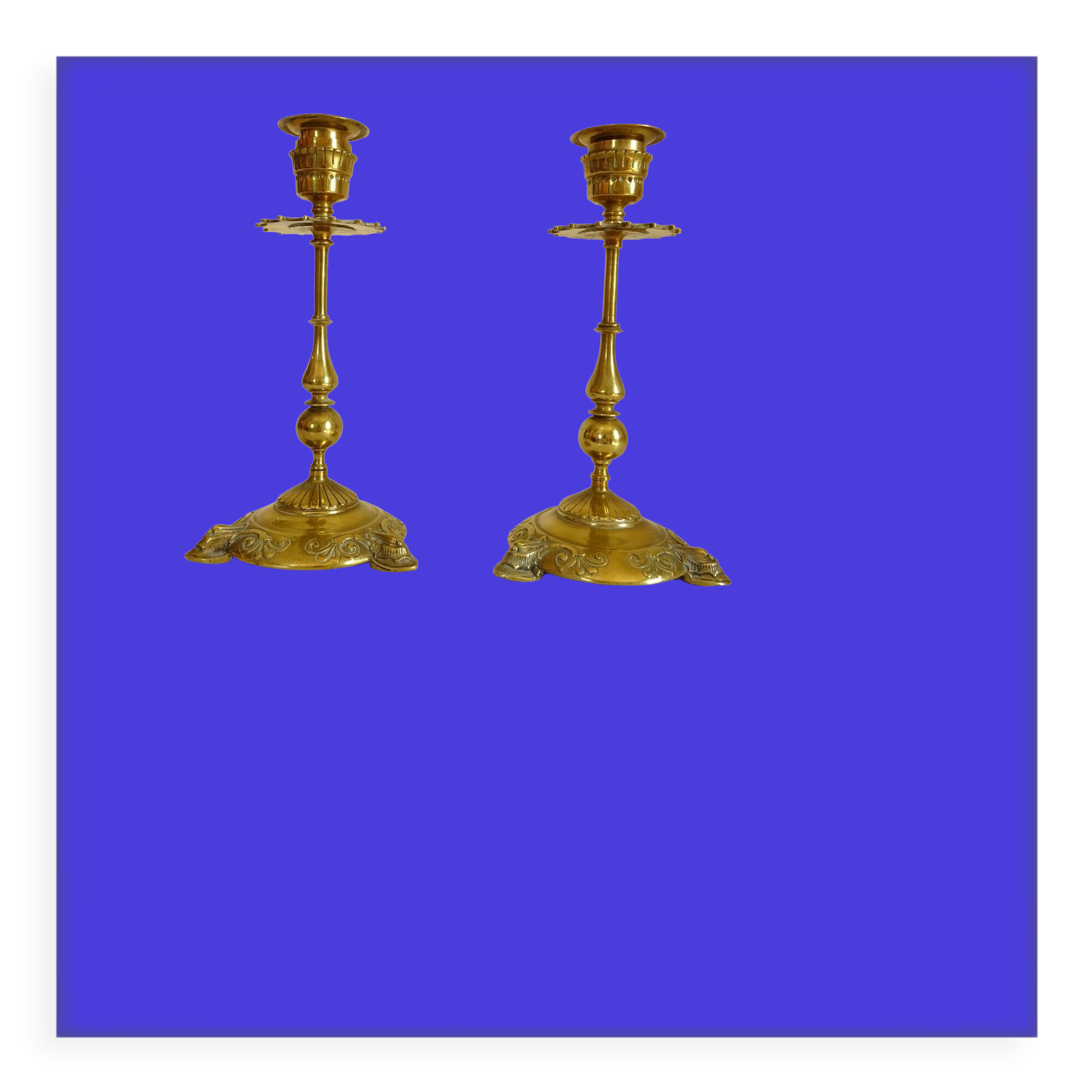 Art Nouveau candle holder pair early XX