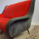 1950s bench in short velvet