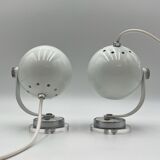 Ensemble de lampes eyeball en métal et plexiglas space age années 70