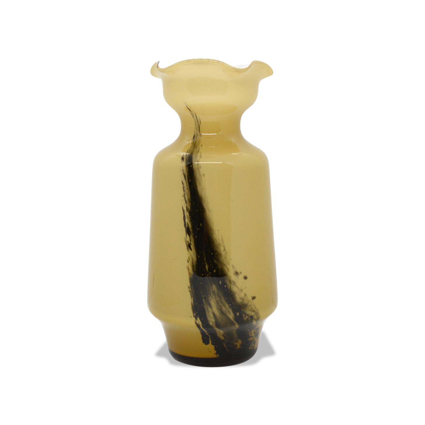 Glass vase V.B. opaline Florence, Italy of the 1970