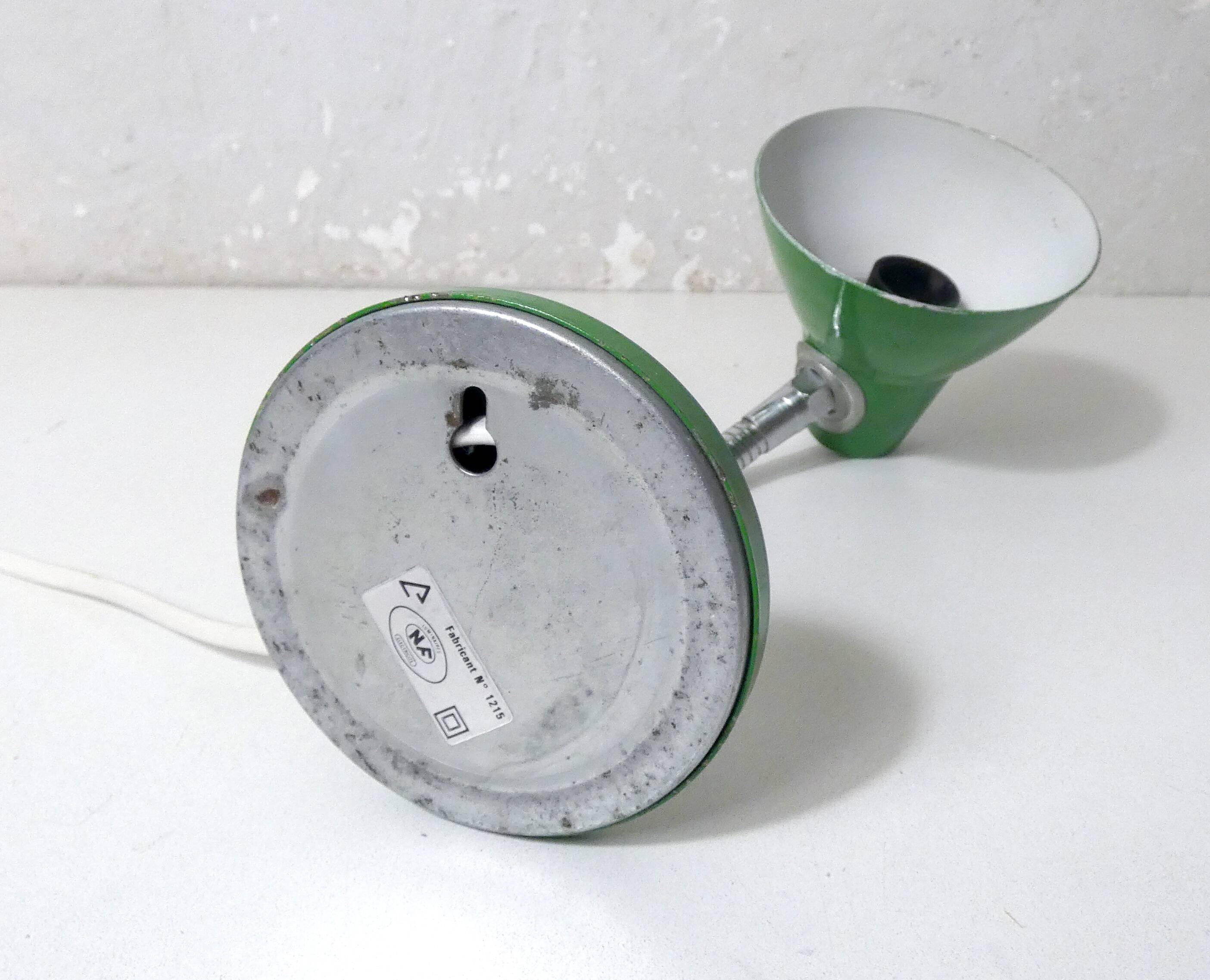 Vintage green metal adjustable desk lamp