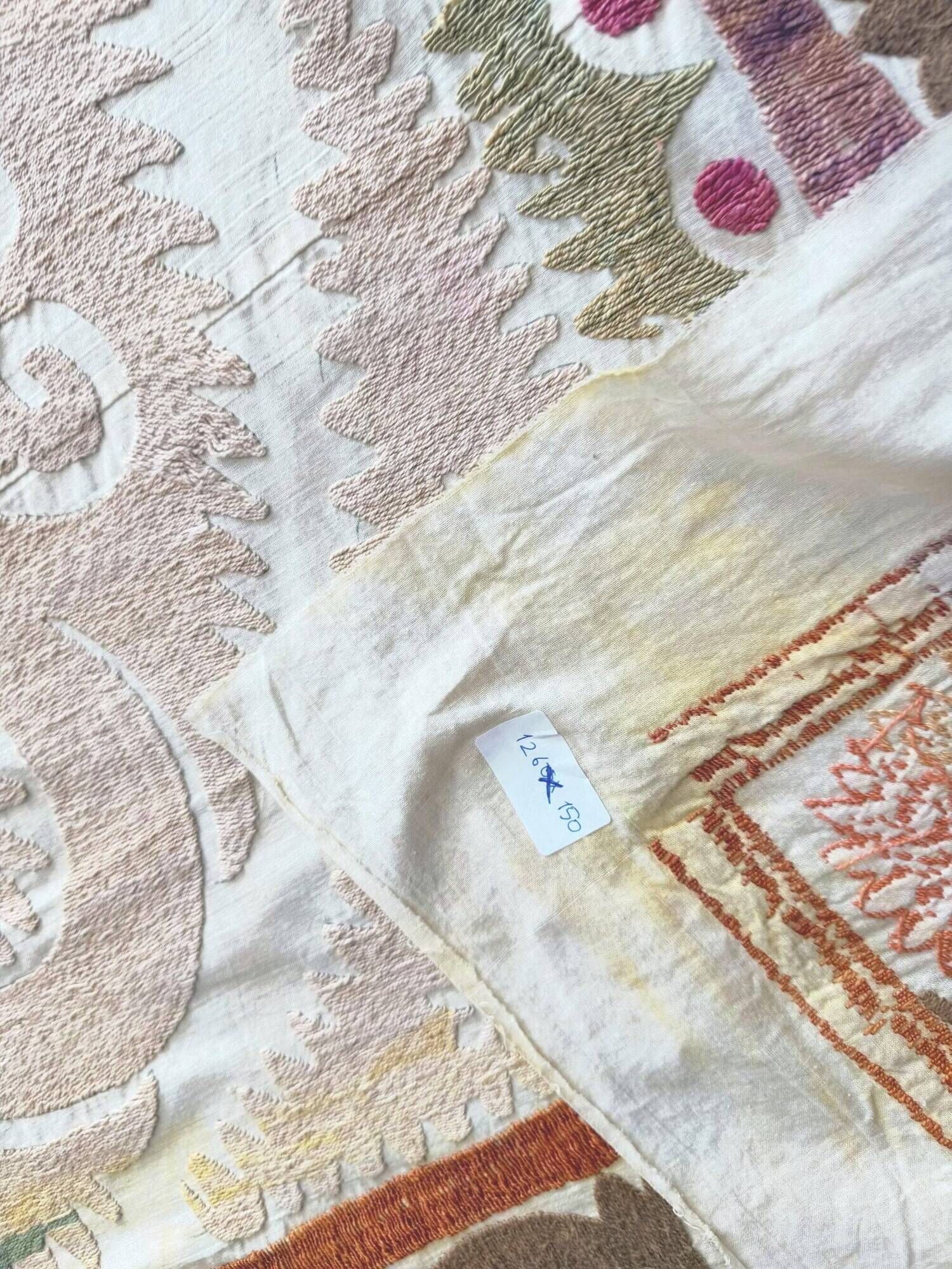 Vintage hand-embroidered tablecloth 126x150 cm